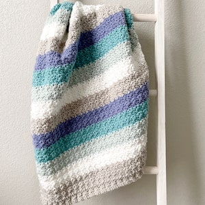 Crochet Sea Stripes Baby Blanket Pattern image 1