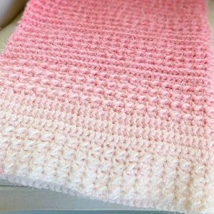 Crochet Caron Halo Double Ombre Baby Texture Blanket image 2