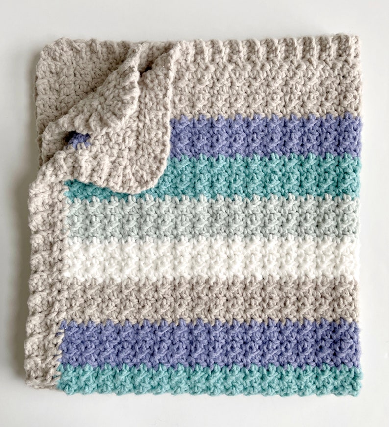 Crochet Sea Stripes Baby Blanket Pattern image 2