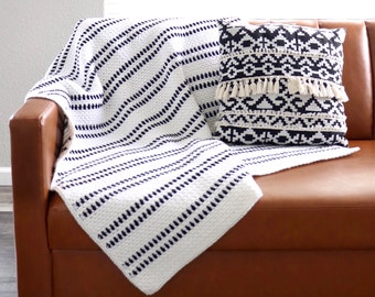 Crochet Modern Moss Stitch Blanket Pattern