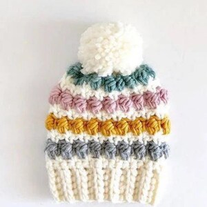 Crochet Even Berry Stitch Baby Hat Pattern