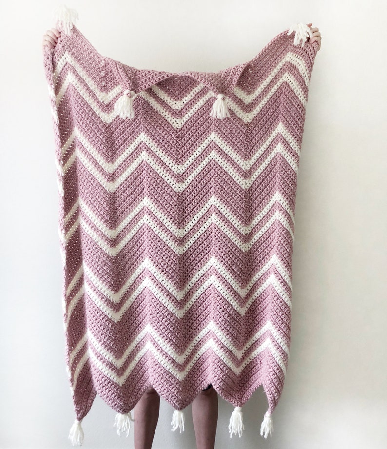 Crochet Pink Chevron Throw Pattern image 4