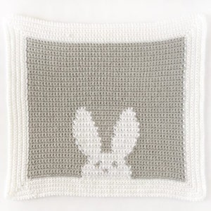 Crochet Modern Bunny Lovey Blanket Pattern image 1