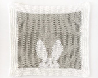 Crochet Modern Bunny Lovey Blanket Pattern