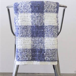 Crochet Blue Gingham Blanket Pattern