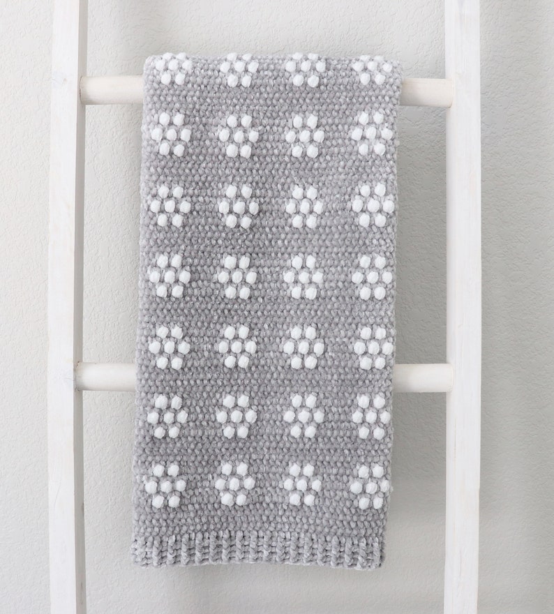 Crochet Velvet Flower Rows Baby Blanket Pattern Etsy Canada