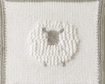 Crochet Sheep Baby Blanket Pattern