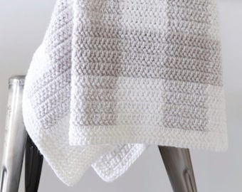 Modern Crochet Gingham Baby Blanket Pattern