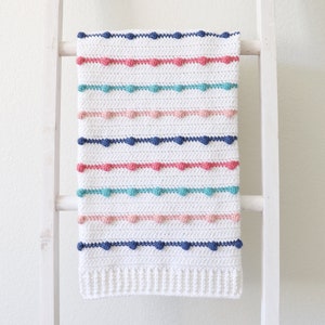 Crochet Bobble Lines Baby Blanket Pattern