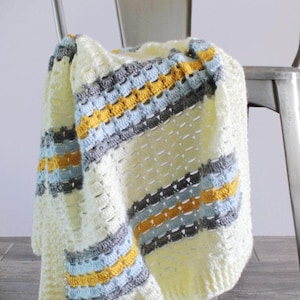 Crochet Boxed Block Stitch Blanket Pattern