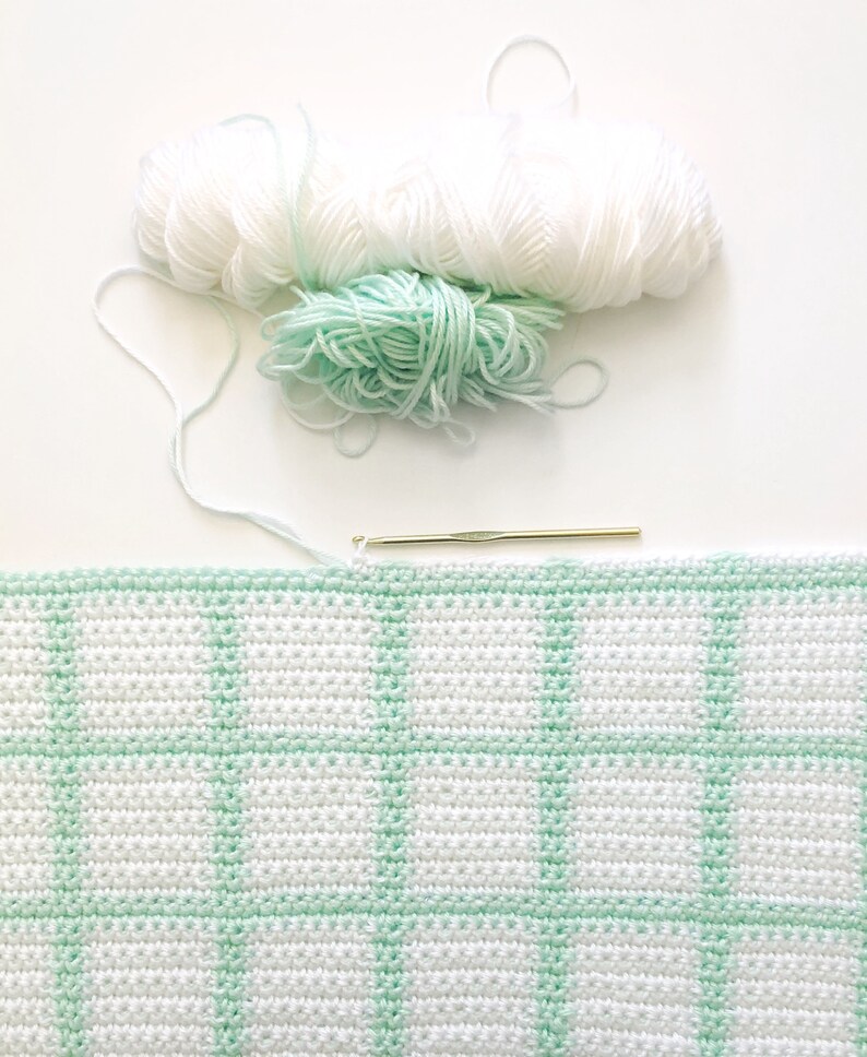 Crochet Windowpane Baby Blanket Pattern image 3