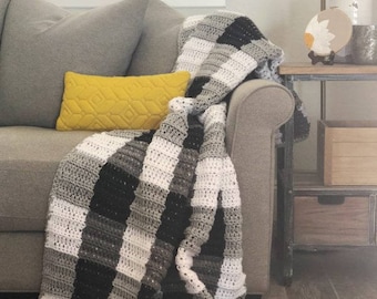 Crochet Buffalo Check Gingham Blanket Pattern