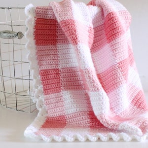 Crochet Pink Gingham Blanket Pattern