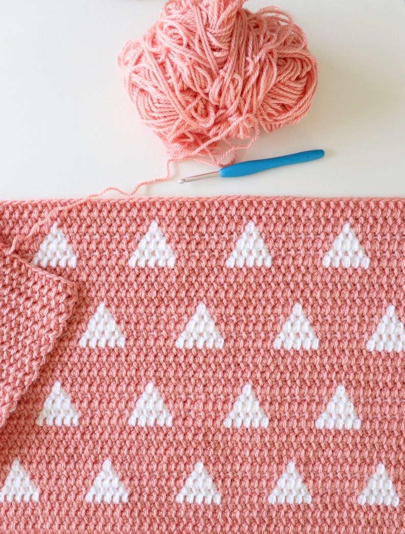 Crochet Triangles Baby Blanket Pattern Etsy Canada