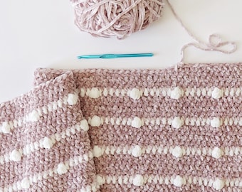 Crochet Velvet Dotted Lines Blanket Pattern