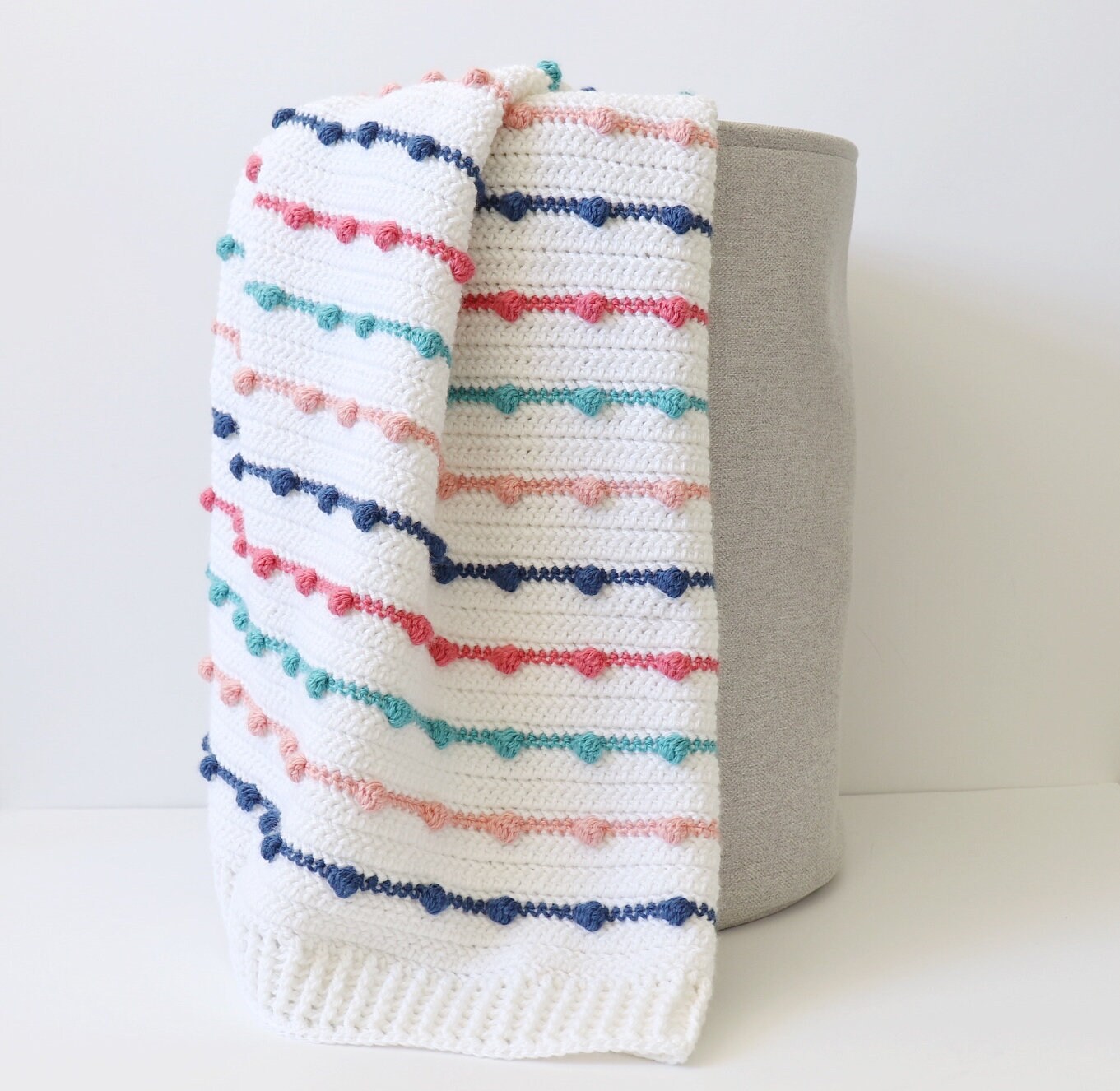 Crochet Bobble Lines Baby Blanket Pattern Etsy Canada
