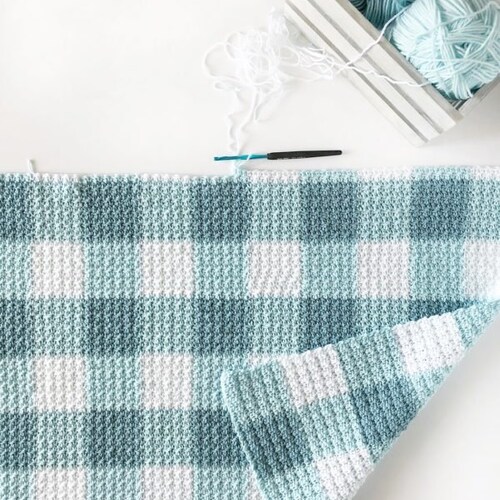 Easy Gingham Crochet Blanket Pattern Etsy