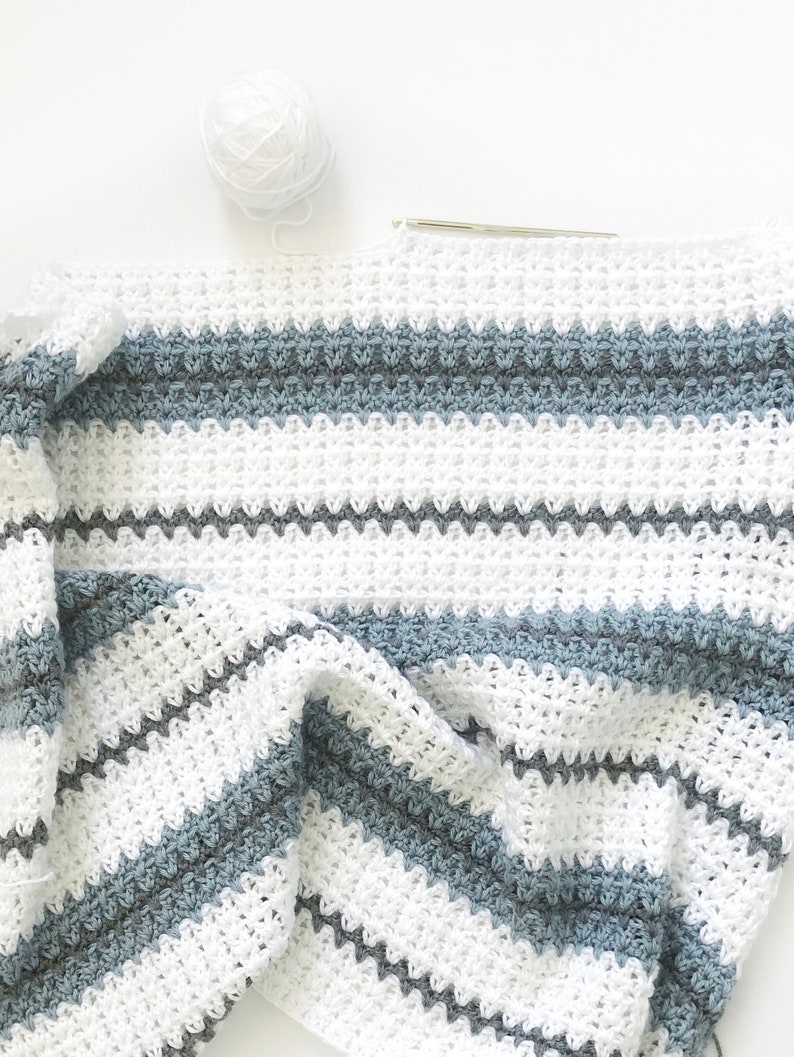 Modern Double Crochet V-Stitch Blanket Pattern image 1