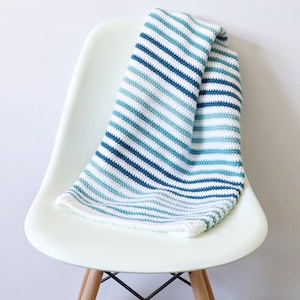 Crochet Teal Stripes Baby Blanket Pattern image 5