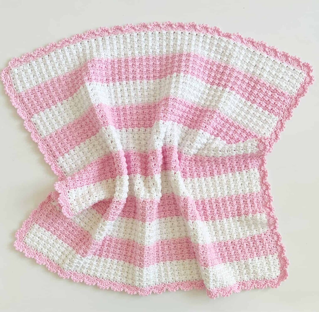 Crochet Flamingo Stripes Baby Blanket