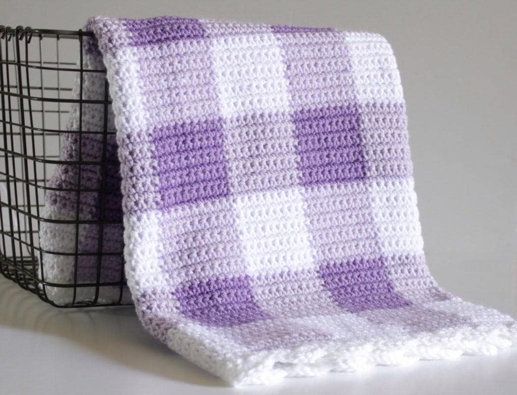 Crochet Purple Gingham Blanket Pattern Daisy Farm Crafts Etsy Canada