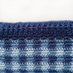 Crochet Mini-Checked Gingham Baby Blanket Pattern image 3