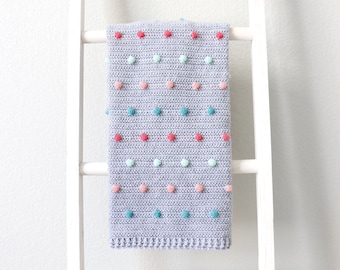 Crochet Colorful Polka Dots Baby Blanket Pattern