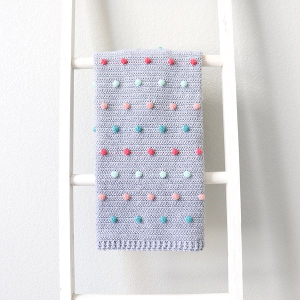 Crochet Colorful Polka Dots Baby Blanket Pattern