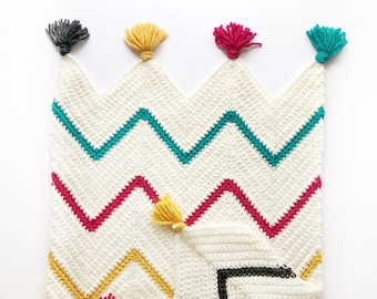 Crochet Tribal Chevron Blanket Pattern