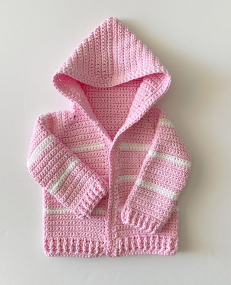 Pink Single Crochet Baby Sweater Pattern image 1