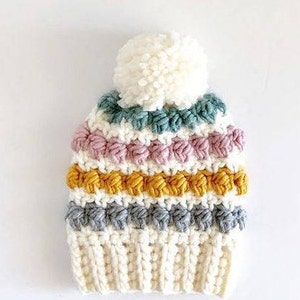 Crochet Even Berry Stitch Baby Hat Pattern