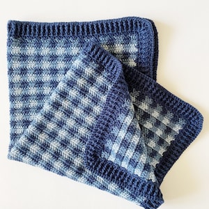 Crochet Mini-Checked Gingham Baby Blanket Pattern