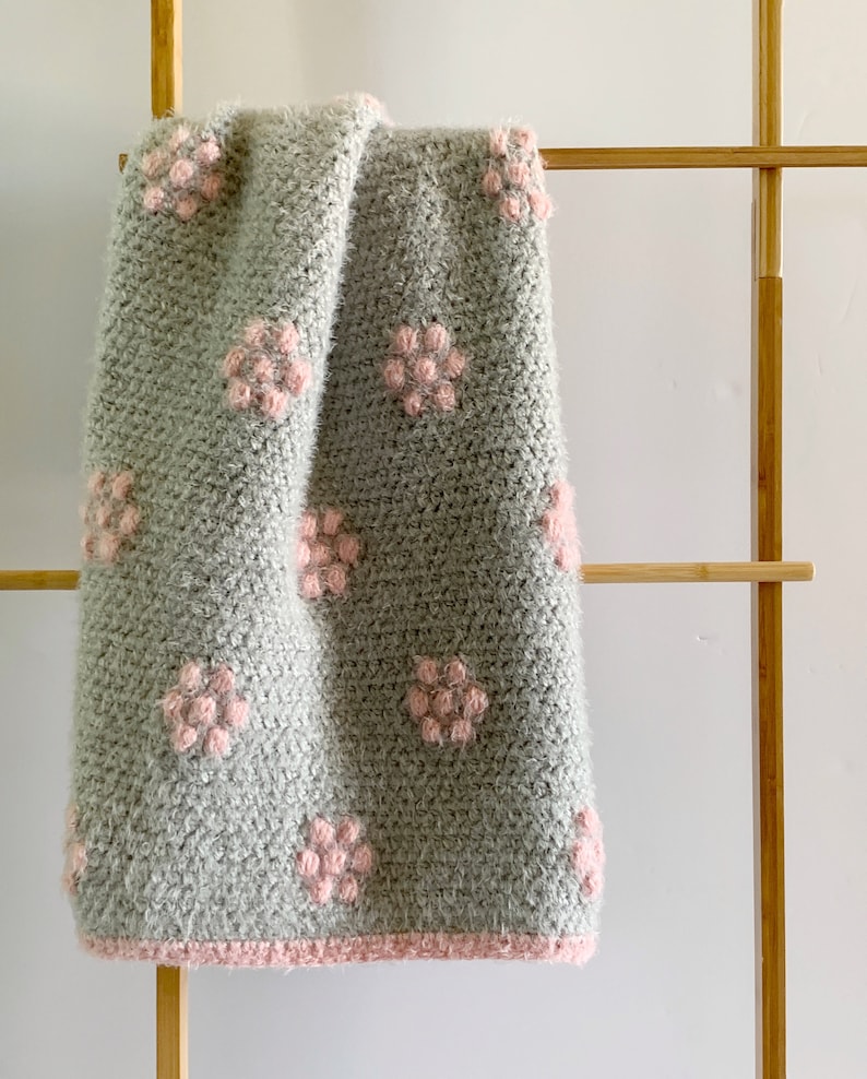 Crochet Hygge Flower Puffs Baby Blanket Pattern image 2