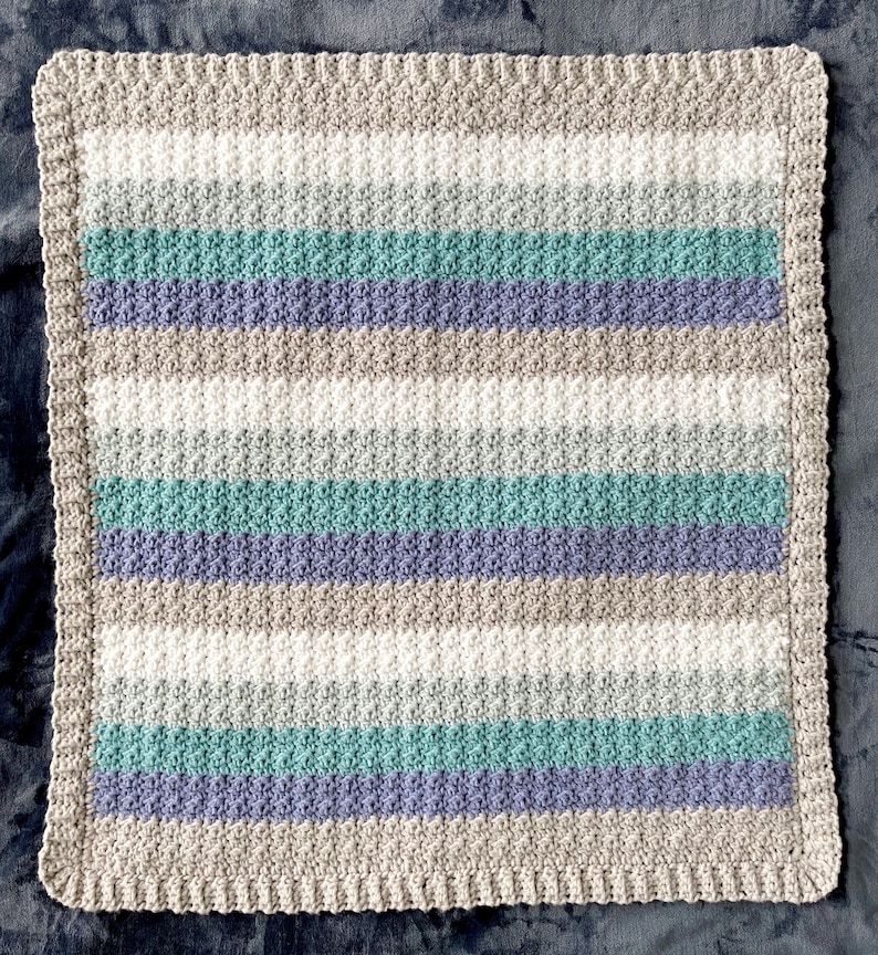 Crochet Sea Stripes Baby Blanket Pattern image 5