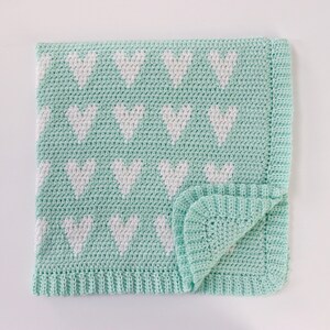 Crochet Modern Hearts Baby Blanket Pattern image 3