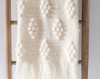 Crochet Diamond Bobble Blanket Pattern
