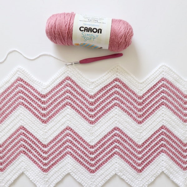 Crochet Front Loop Chevron Blanket Pattern