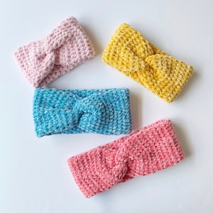 Colorful Crochet Velvet Twist Headbands Pattern - Etsy