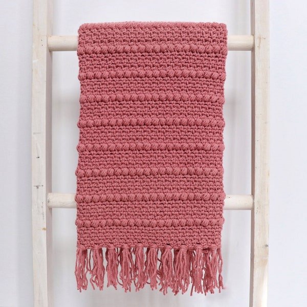 Crochet Boho Puff Stripes Blanket Pattern