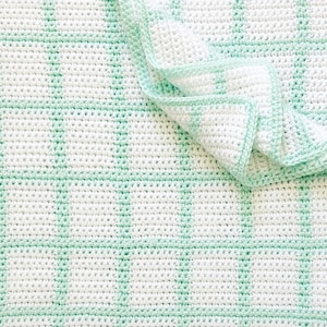 Crochet Windowpane Baby Blanket Pattern image 1