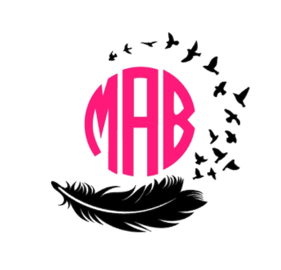 Download Feather to Birds Monogram Decal Feather and Bird Decal ...
