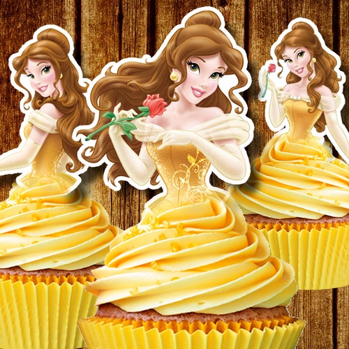 PRINTABLE Princess Belle Cupcake Toppers / Beauty &amp; the Beast - Etsy
