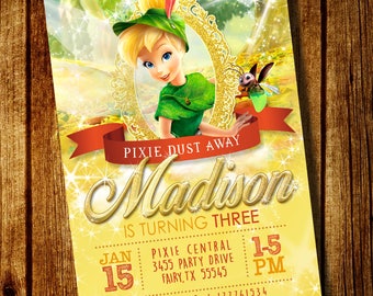 tinkerbell invites etsy tinkerbell party invitation