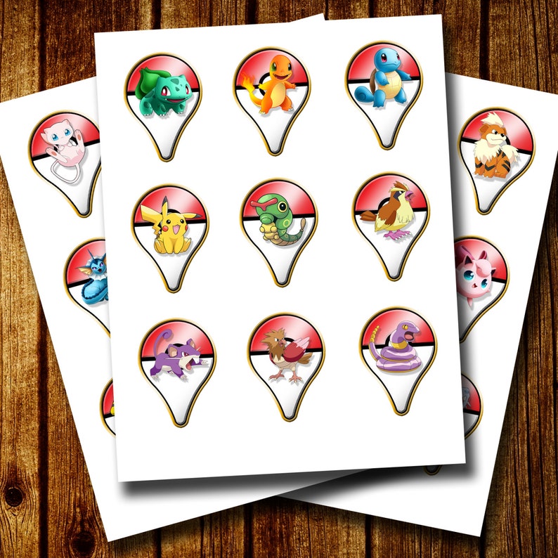 Pokemon GO Cupcake Toppers Printable Pokemon Cupcake Toppers - Etsy