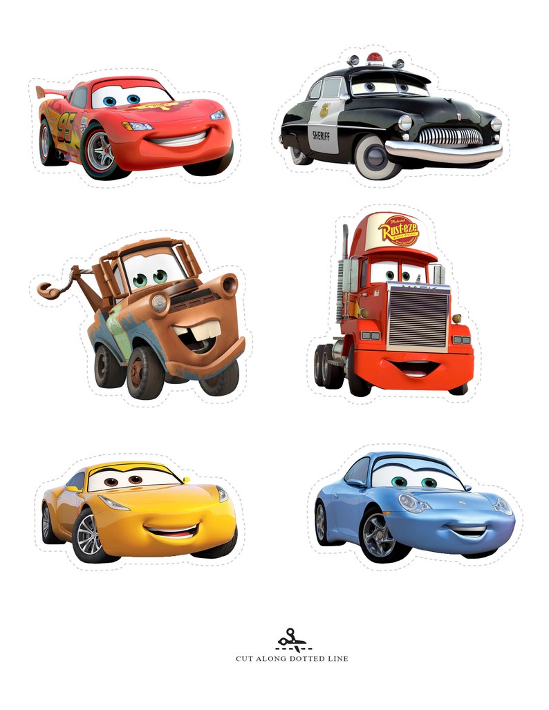 disney pixar cars cupcake toppers cars cake toppers etsy
