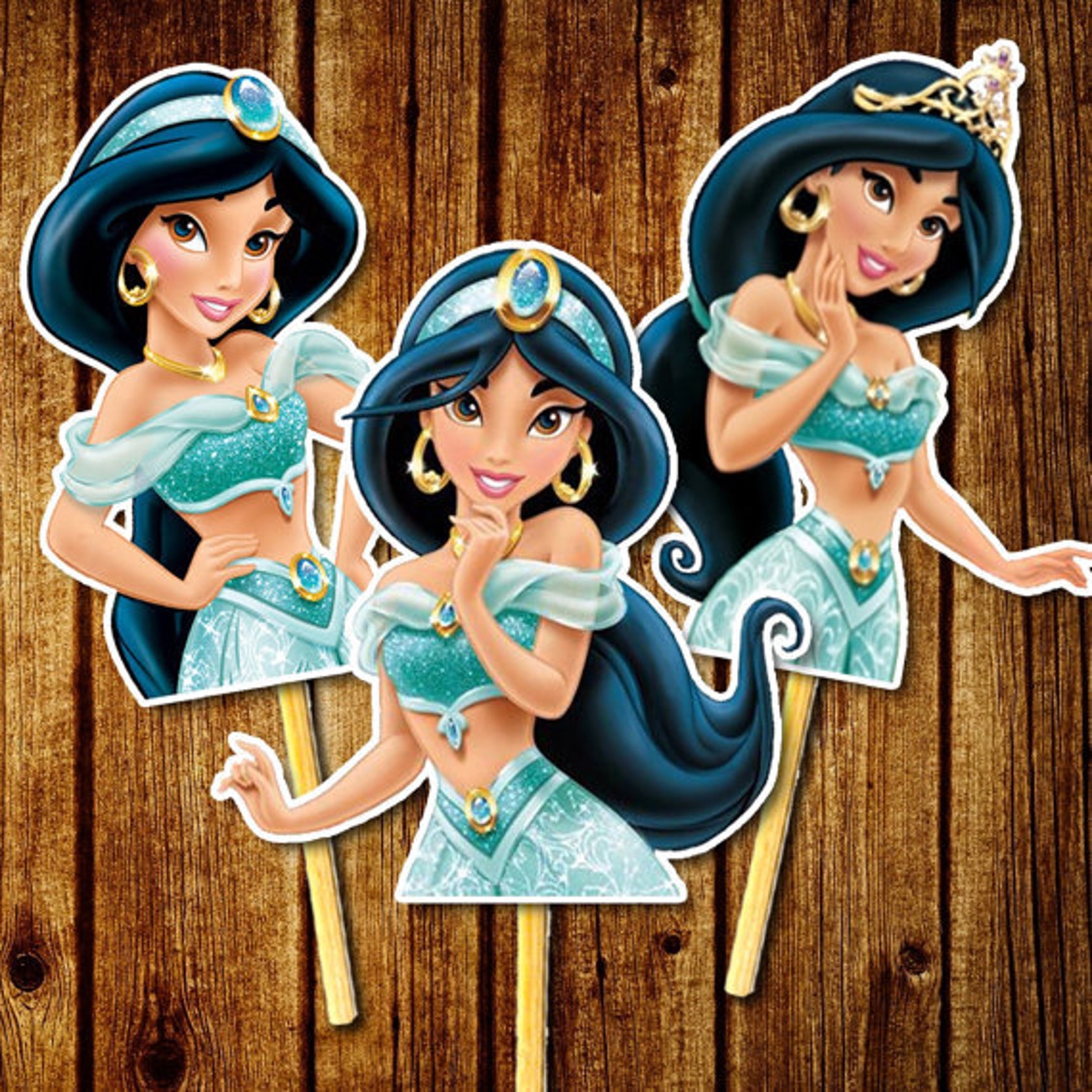Princess Jasmine Cupcake Toppers / Aladdin Cupcake Toppers / Etsy