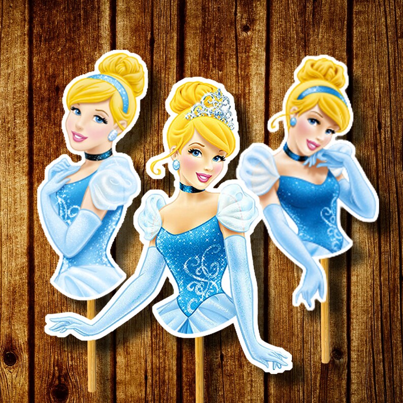 printable princess cinderella cupcake toppers disney