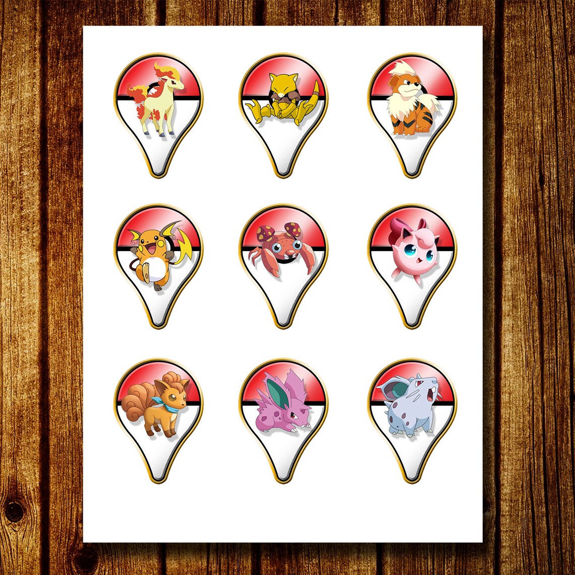 Pokemon Cupcake Toppers Printable