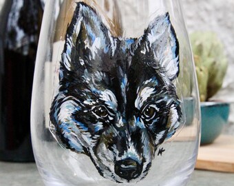 Copa de vino personalizada para mascotas, pintada a mano (sin tallo)