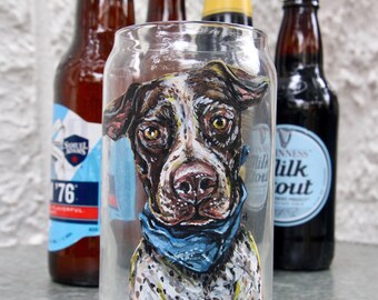Vaso de cerveza para mascotas personalizado y pintado a mano